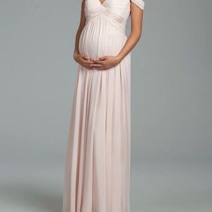 Dusty rose maternity bridesmaid dress